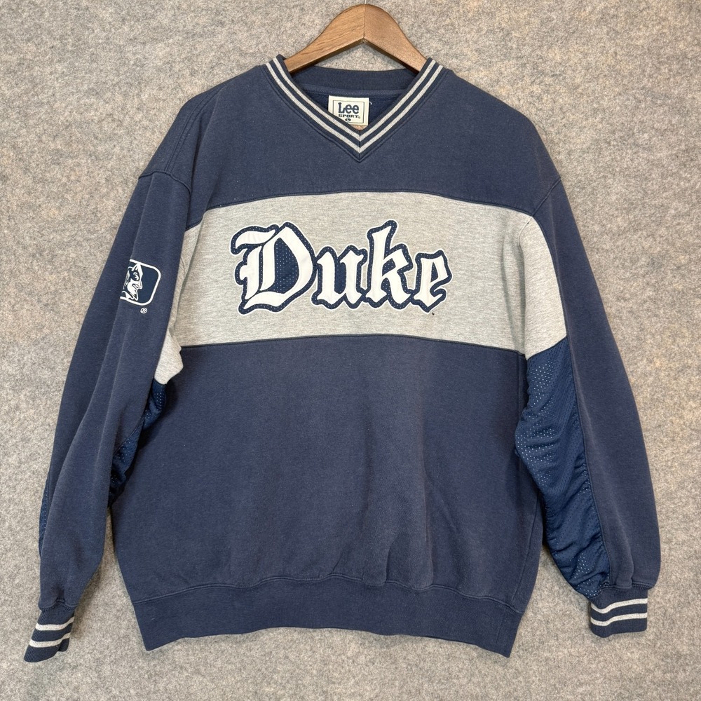Vintage Lee Sport Duke Blue Devils Sweatshirt Mens XL V Neck 90s USA Embroidered